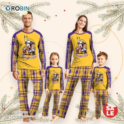 NFL Mickey Mouse Minnesota Vikings Pajamas Personalized Your Name