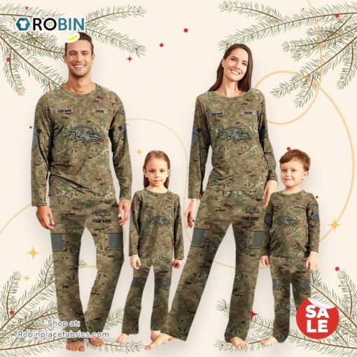 NFL Vetaran Day Cutsom Baltimore Ravens Sport Camo Uniform Pajamas