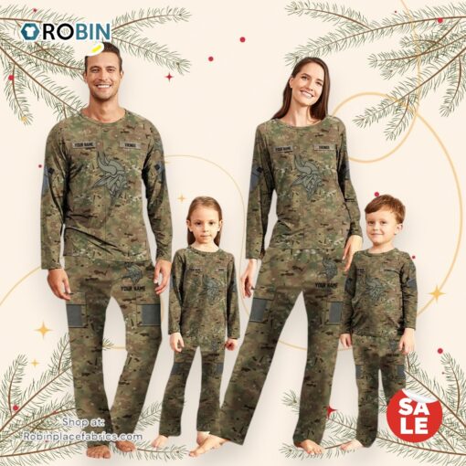 NFL Vetaran Day Cutsom Minnesota Vikings Sport Camo Uniform Pajamas