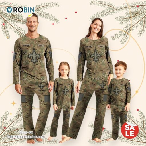 NFL Vetaran Day Cutsom New Orleans Saints Sport Camo Uniform Pajamas