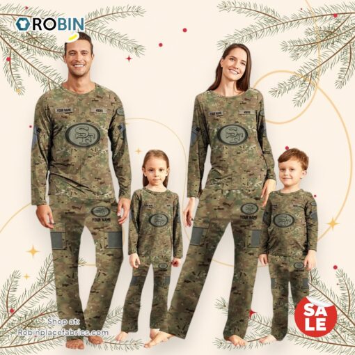 NFL Vetaran Day Cutsom San Francisco 49ers Sport Camo Uniform Pajamas