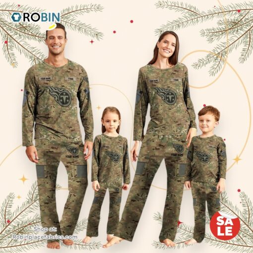 NFL Vetaran Day Cutsom Tennessee Titans Sport Camo Uniform Pajamas