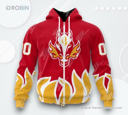 NHL Calgary Flames Special Colour Rush Design AOP Clothing (Hoodie, Sweatshirt, T Shirt)