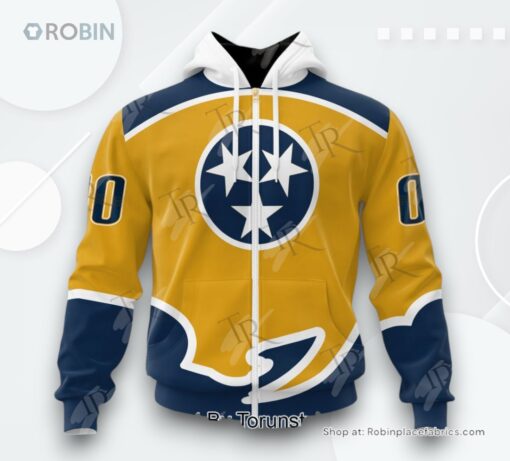 NHL Nashville Predators Special Colour Rush Design AOP Clothing (Hoodie, Sweatshirt, T Shirt)