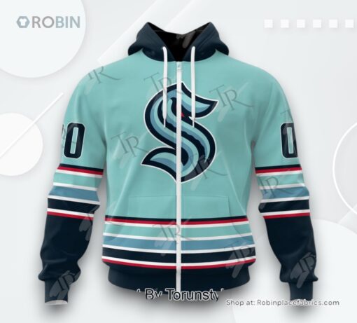 NHL Seattle Kraken Special Colour Rush Design AOP Clothing (Hoodie, Sweatshirt, T Shirt)