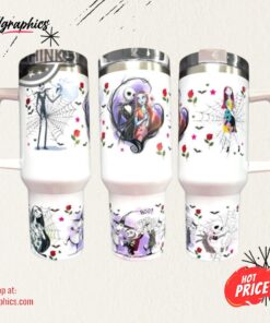 Nightmare Before Christmas 40Oz Quencher Tumbler 40 Oz Stainless Steel Stanley Cups Dupe With Handle