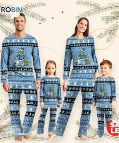 North Carolina Tar Heels NCAA Custom Name Grinch Christmas And Sport Team Pajama Set