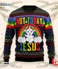 Not Today Jesus Ugly Christmas Sweater, Jesus Christmas Sweater