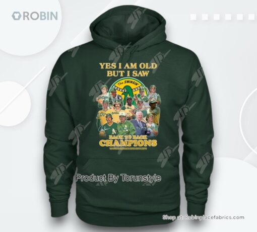 Oakland Athletics Back To Back Champions World Series 1972 1973 1974 T Shirt