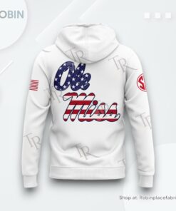 Ole Miss Rebels Military Appreciation White AOP Clothing (Hoodie, Sweatshirt, T Shirt) 2024