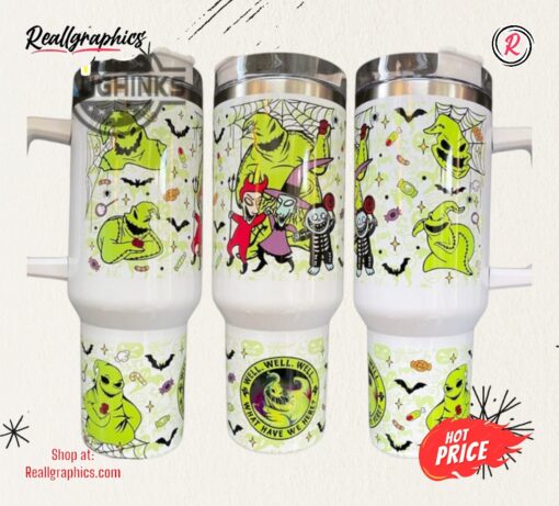 Oogie Boogie With Lock Shock And Barrel 40Oz Quencher Tumbler 40 Oz Stainless Steel Stanley Cups Dupe With Handle NEW