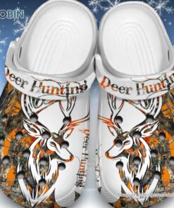 Orange Deer Hunting Camo 3D Printed Crocs Clogs Shoes