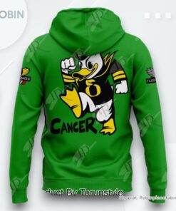 Oregon Ducks Stomp Out Cancer Heroes AOP Clothing (Hoodie, Sweatshirt, T Shirt)   Green