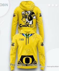 Oregon Football Stomp Out Cancer AOP Clothing (Hoodie, Sweatshirt, T Shirt)