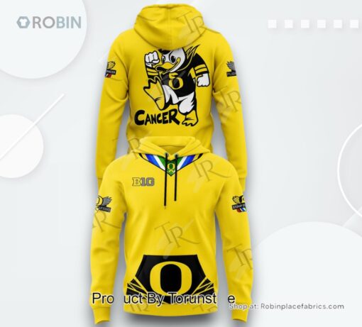 Oregon Football Stomp Out Cancer AOP Clothing (Hoodie, Sweatshirt, T Shirt)