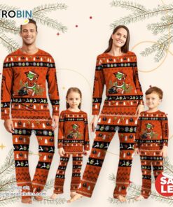 Oregon State Beavers NCAA Custom Name Grinch Christmas And Sport Team Pajama Set