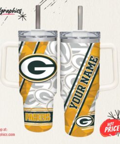 Packers Pattern 40oz Stainless Steel Tumbler and Straw Lid