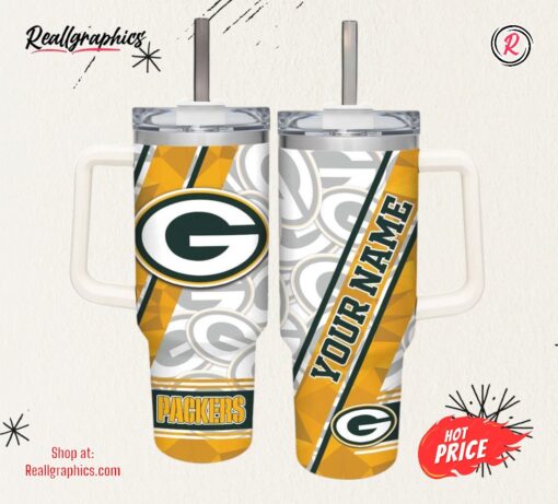 Packers Pattern 40oz Stainless Steel Tumbler and Straw Lid