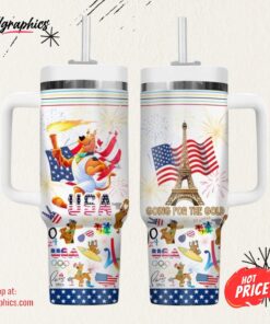 Paris 2024 Olympics Scooby Doo Stanly Tumbler 40oz Tumbler With Straw