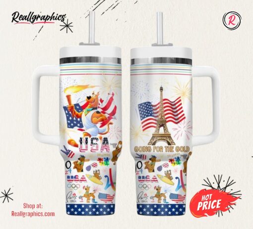 Paris 2024 Olympics Scooby Doo Stanly Tumbler 40oz Tumbler With Straw