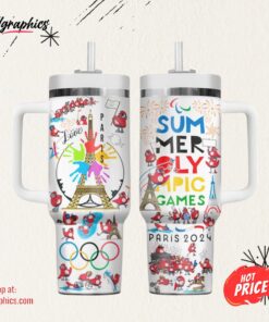Paris 2024 Olympics Sport Custom Stanley Cup 40 Oz Tumbler With Handle