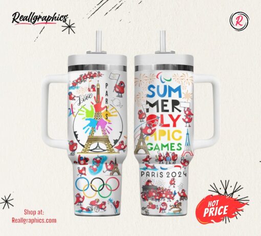 Paris 2024 Olympics Sport Custom Stanley Cup 40 Oz Tumbler With Handle