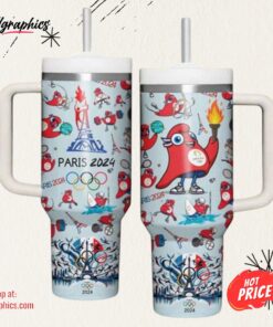 Paris 2024 Olympics Tumbler With Handle And Straw