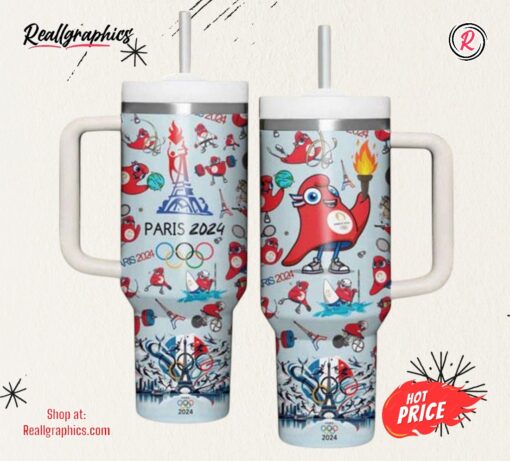 Paris 2024 Olympics Tumbler With Handle And Straw