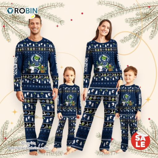 Penn State Nittany Lions NCAA Custom Name Grinch Christmas And Sport Team Pajama Set