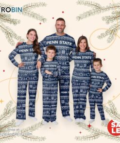 Penn State Nittany Lions NCAA Patterns Essentials Christmas Holiday Family Matching Pajama Sets