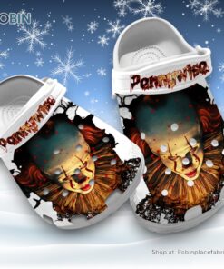 Pennywise Face IT, Perfect Gift For Halloween 3D Printed Crocs Clogs Shoes