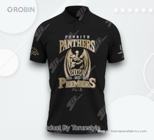 Penrith Panthers 2021 2022 2023 2024 Premiers Back To Back To Back To Back Polo Shirt