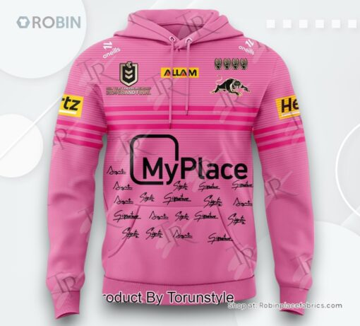 Penrith Panthers 4 In A Row 2021 2022 2023 2024 Grand Final Champions AOP Clothing (Hoodie, Sweatshirt, T Shirt)   Pink