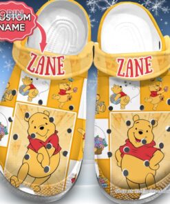 Personalized Happy Winnie The Pooh Cartoon Unisex Classic Crocs