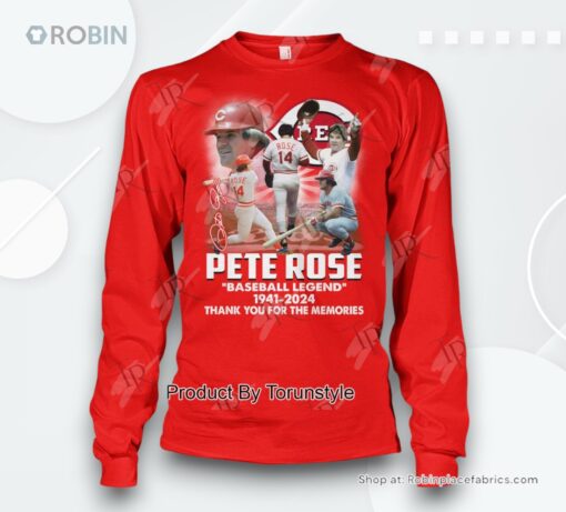 Pete Rose Baseball Legend 1941 2024 Thank You For The Memories T Shirt