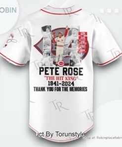 Pete Rose The Hit King 1941 2024 Thank You For The Memories Baseball Jersey Shirt Style