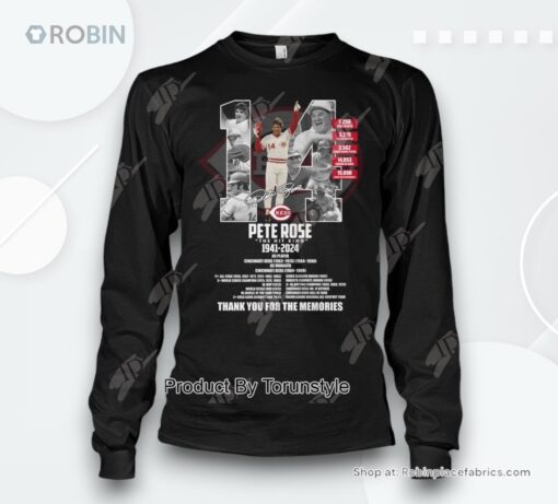 Pete Rose The Hit King 1941 2024 Thank You For The Memories T Shirt