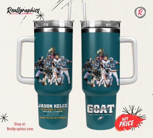 Philadelphia Eagles Goat Jason Kelce Stanley Tumbler 40oz Green