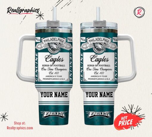 Philadelphia Eagles NFL Kings of Football Personalized Stanley Tumbler 40Oz