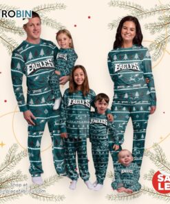 Philadelphia Eagles NFL Patterns Essentials Christmas Holiday Family Matching Pajama Sets