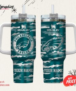 Philadelphia Eagles NFL Personalized New Camo Pattern Stanley Tumbler 40oz