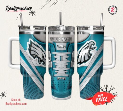 Philadelphia Eagles Sneaker NFL Personalized Stanley Tumbler 40Oz