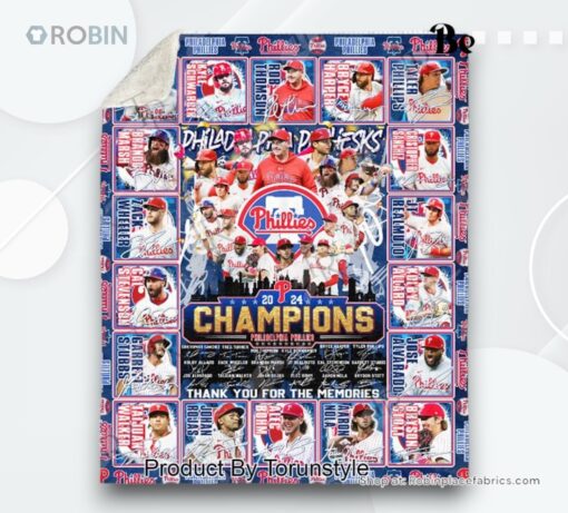 Philadelphia Phillies 2024 Champions Thank You For The Memories Fleece Blanket