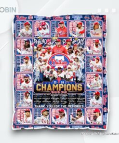 Philadelphia Phillies 2024 Champions Thank You For The Memories Fleece Blanket