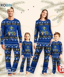 Pittsburgh Panthers NCAA Custom Name Grinch Christmas And Sport Team Pajama Set