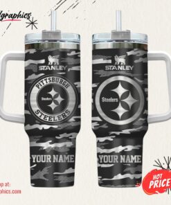 Pittsburgh Steelers NFL Personalized New Camo Pattern Stanley Tumbler 40oz