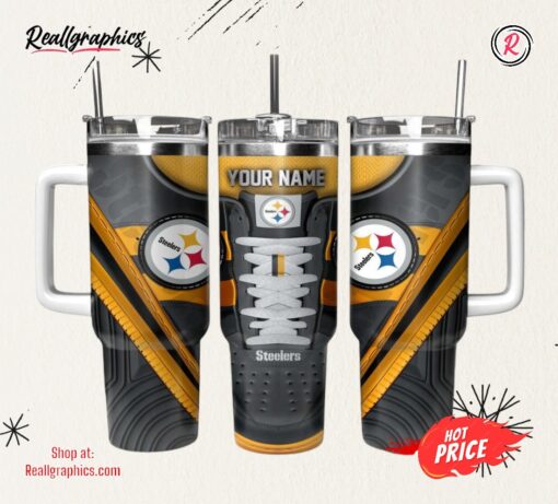 Pittsburgh Steelers Sneaker NFL Personalized Stanley Tumbler 40Oz