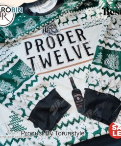 Proper Twelve Whiskey Christmas Sweater   Festive Holiday Design