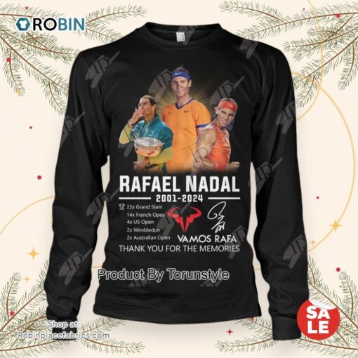 Rafael Nadal 2001 2024 Thank You For The Memories T Shirt