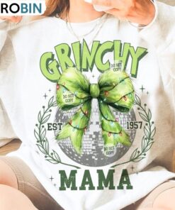 Retro Grinch Mama Christmas Sweatshirt, Trendy Holiday Shirt,